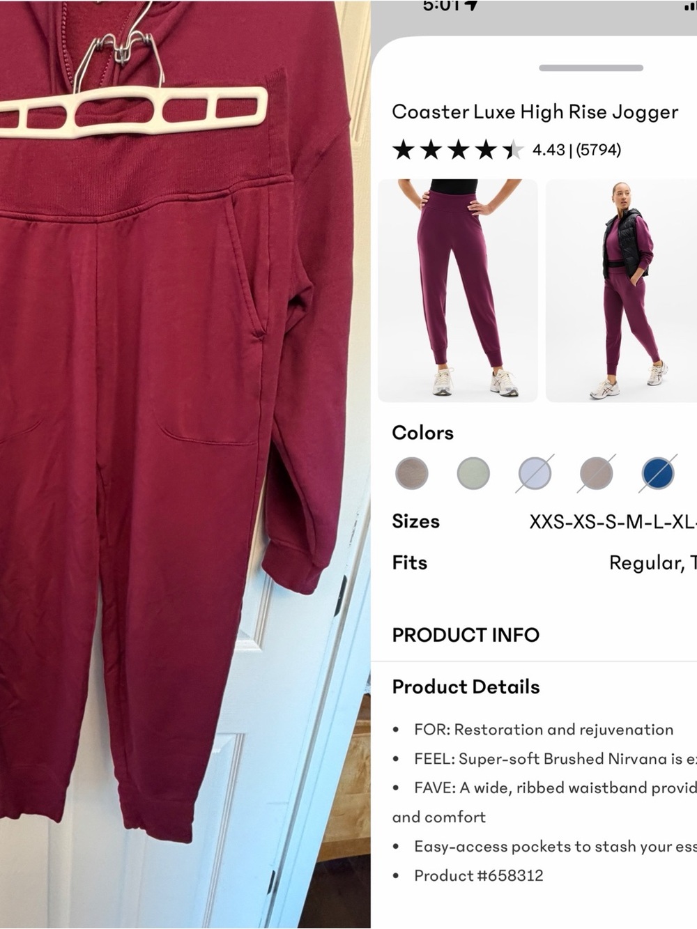 High-Rise Jogger size small – plum